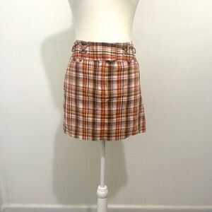 Dressbarn Orange and Brown Pencil Mini Skirt for Work